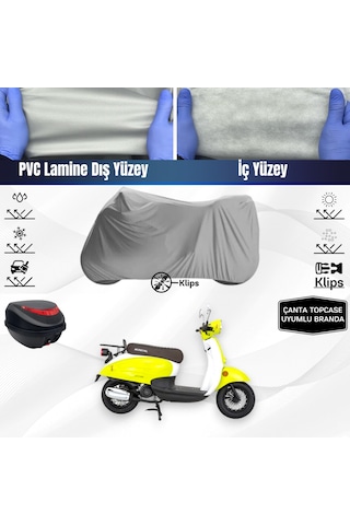 Mondial 50 Turismo Motosiklet Brandası Arka Çanta Topcase Uyumlu Motor Branda
