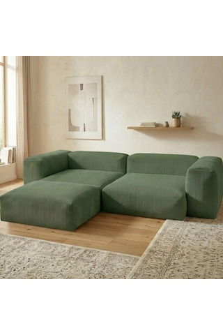 Relax Köşe Koltuk Takımı Sünger Koltuk Kanepe Divan Yeşil