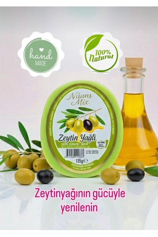 Doğal Handmade Süngerli Sabun, 135 Gr Zeytin Özlü