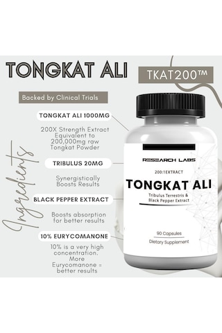 Research Labs Longjack Tongkat Ali + Tribulus 1000 Mg Extract 90