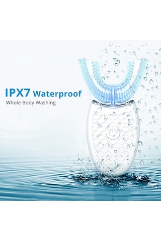 360 Derece Elektrikli Diş Fırçası, Otomatik Ses, U Modu, 4 Modlu Diş Fırçası, Usb Şarj, Diş Beyazlatma, Mavi Işık Elektrikli Diş Fırçası Beyaz