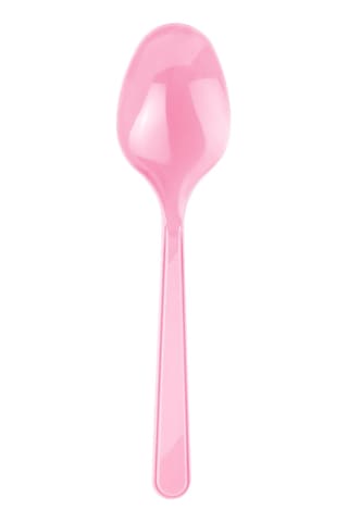 Omeyva 26 Cm. Plastik Mika Pembe Sorfa Piknik Seti - 6 Kişilik Tabak Bardak Çatal Kaşık Takımı