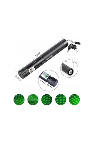 Powermaster Om-120118650 Pilli Şarjlı Anahtar Emniyetli Yeşil Lazer Pointer 50 Km