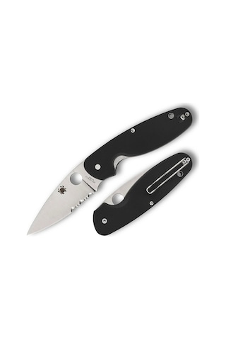 Spyderco Emphasis Black G-10 Combinationedge Kamp Çakı Siyah