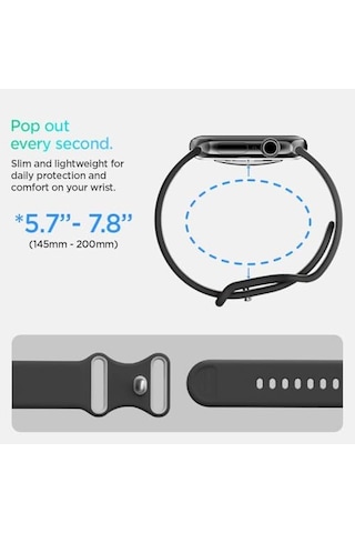 Apple Watch Ultra 49mm Seri 3/2/1-46mm Seri 11/10-45mm Seri Se3/9/8/7-44mm Seri Se2/se/6/5/4 İle Uyumlu Kordon Kayış Nano Pop Black Sesame - Amp09321