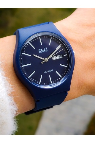Q&Q QCG21212 Lacivert Su Geçirmez Çift Takvimli Unisex Kol Saati