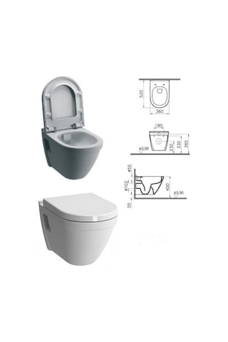 VitrA S50 Kanalsız Rimex Asma Klozet ve VitrA Ses Yok Yavaş Kapak
