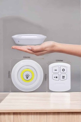 Led Lamba 3'lü Uzaktan Kumandalı Yapışkanlı Beyaz Işık Renkli 19891169