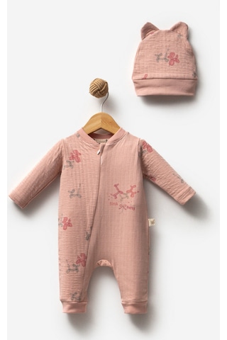 Bubbless Birth Part Kız Bebek Fermuarlı Tulum Gül Kurusu