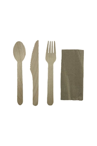 Kag It Kaplı Tahta Çatal-bıc Ak-kas Ik-pec Ete Set 50 Adet Ahşap