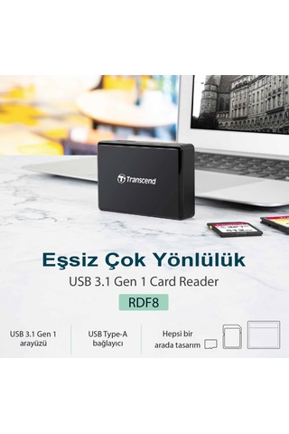 Transcend Ts-Rdf8K2 Rdf8 Usb 3.0 Siyah Kart Okuyucu