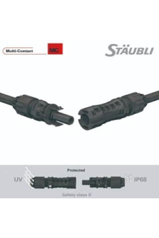 Staubli Mc4 Su Geçirmez 1 Erkek 1 Dişi Konnektör Takımı Staubli Mc4 Su Geçirmez 1 Erkek 1 Dişi Konnektör Takımı