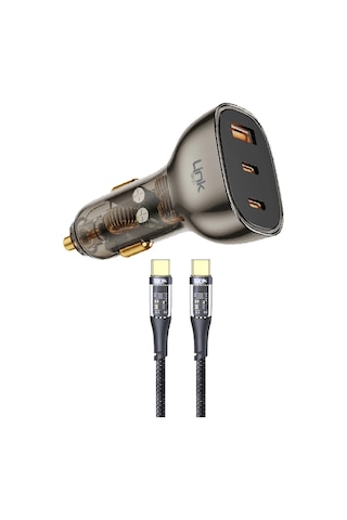 Linktech C508 80w 2xpd 30+20w + Usb Araç İçi Type-c Şarj Aleti -