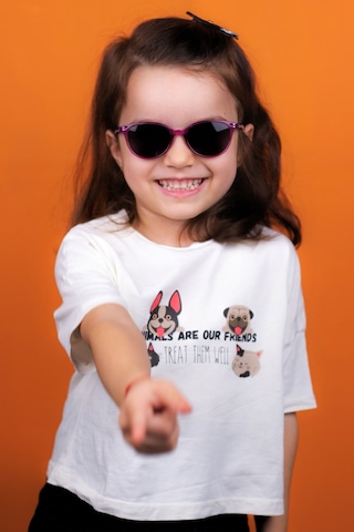 Yeni Ürün-kız Mor Cateye Polarize 2-7 Yaş Çocuk Güneş Gözlüğü Mor