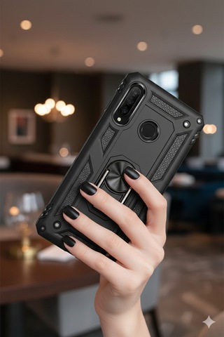 Samsung Galaxy A20s Kılıf Yüksek Korumalı Standlı Silikon Kapak Nano Koruma