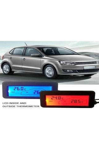 12v Dijital Termometre Araba Termometresi Arka Aydınlatmalı Mini Sıcaklık Ve Nem Ölçer Araba İç Ve Dış Sıcaklık