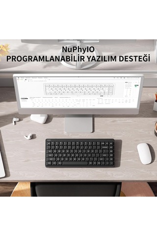 Nuphy Node75 Tri-mode Custom Mekanik Oyuncu Klavyesi Gri-blush Nano