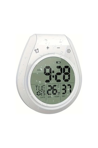Topshop1 Beyaz Buyuk Lcd Ekranli Dijital Banyo Saati Dus Zamani Termometre Sökme Kupa 99 Dakika Geri Sayim Celsius Fahrenheit 12 24 Saat