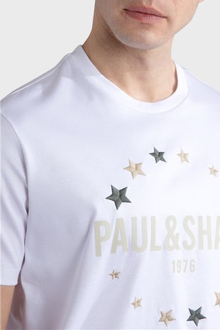 Paul & Shark Erkek T Shirt 24411044 010 Beyaz Beyaz
