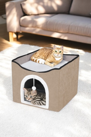 Tineke Sevimli Katlanır Taşınabilir Çok Fonksiyonlu Kedi Evi