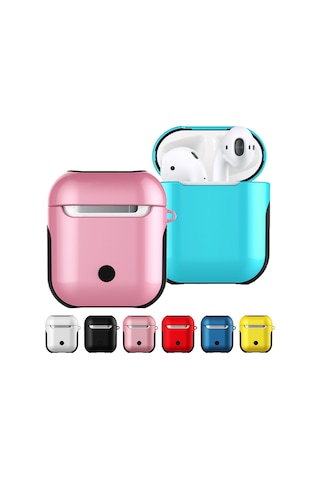 Vernikli Pc Bluetooth Kulaklık Kılıfı  Airpods Uyumlu 1/2 İçin Anti-kayıp Saklama Çantası Beyaz