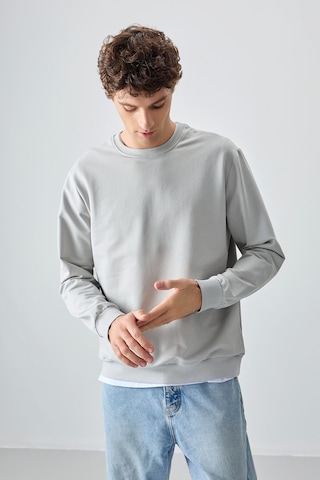 Taş Pamuk Yumuşak Dokulu Standart Fit Basic Erkek Sweatshirt - 88363 Taş