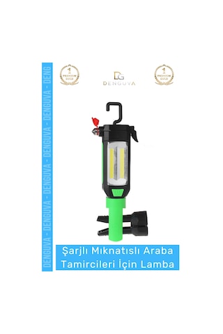 Ledlamba Şarj Edilebilir Mıknatıslı Led Fener Atölye Çalışma Güçlü Araba Tamircileri İçin Lamba