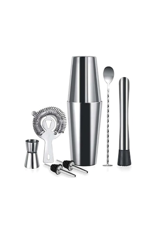 7 Parça lı Kokteyl Set Boston Shaker 750ml
