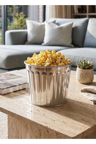 The Mia Popcorn Ve Cips Kasesi Krom Gümüş