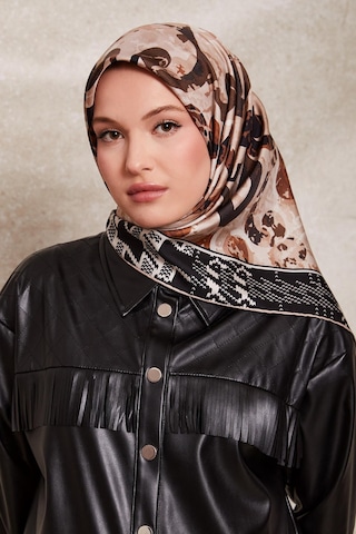 Levidor Desenli Twill İpek Eşarp-0918 Siyah