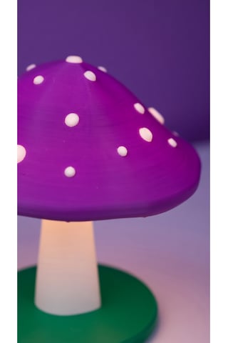 Dekoratif Mantar Gece Lambası - 3d Tasarım Estetik Oda Dekoru - Hediyelik Masa Lambası Mood Light Mor