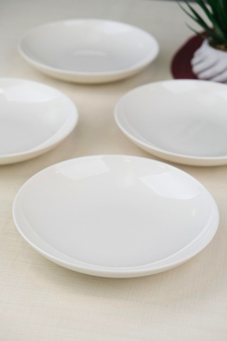 Tabak Evi Porselen Chic Çukur Tabak 19,50cm 550cc 4 Lü Krem