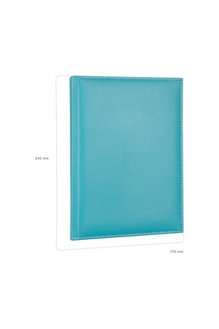 2K 2027 Yeni Yıl Deri Kapak Ajanda Defter Tarihli Çizgili 17x24 CM - Turkuaz