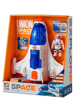 Uzay Gemisi Ve Astronot - Açılabilir Bölmeli Oyuncak Uzay Roketi, Uzay Mekiği 01