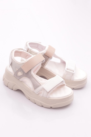 Dgn 4740-22y Kadin Kalin Taban Cirtli Sandalet 4740-2027-R13072 Beyaz