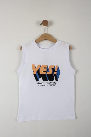 Erkek Çocuk Yes Yazılı Şortlu Takım-6086-Beyaz