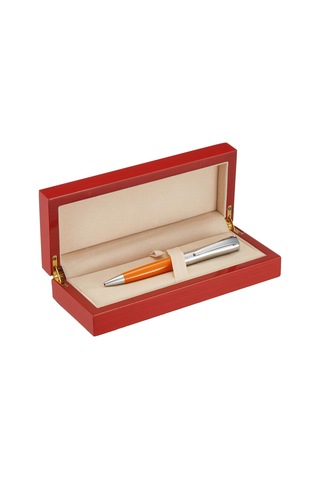 Steelpen 913 Wood Ahşap Kutulu Oranj Tükenmez Kalem Çok Renkli
