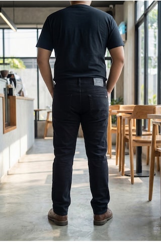 Little Cup Jeans Co Erkek Likralı Esnek Siyah Battal Beden Kot Pantolon