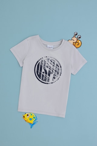 U.S. Polo Assn. Erkek Çocuk Açık Gri Basic Bisiklet Yaka Tişört 50306514-VR001