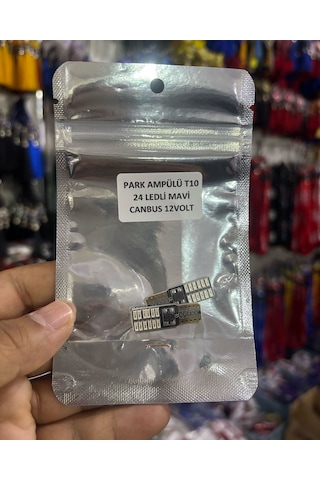 Oto 24led Ampul 2'li Set, T10 Model 12v Mavi Işık, Fren, Park, Sinyal Ve Geri Vites Lambası 2 Adet