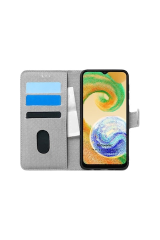 Microsonic Samsung Galaxy Uyumlu A04 Kılıf Fabric Book Wallet