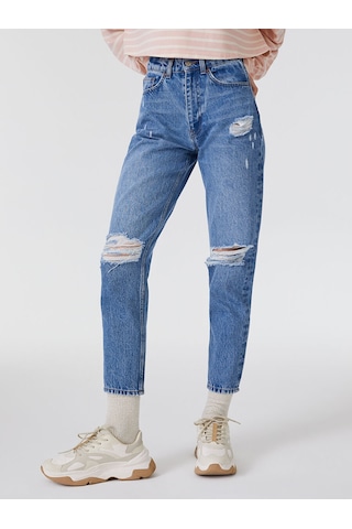 Loft Mom Regular Fit Kadın Pantolon Denim