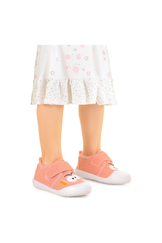 Kiko Kids Cookie Cırtlı Kız Bebek İlk Adım Panduf Ayakkabı Pudra