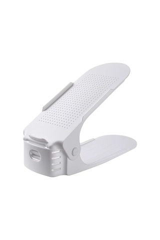 Wezone Duvar Takılı Çift Katlı Ayarlanabilir Ayakkabı Rafı - Kuruluşturma Gerektirmeyen, Boşluk Tasarruflu, Pp Malzeme, Beyaz 10 Adet Beyaz