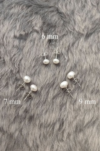 Chavin Bayan 7 Mm Gerçek İnci Çelik Küpe Ce86-7