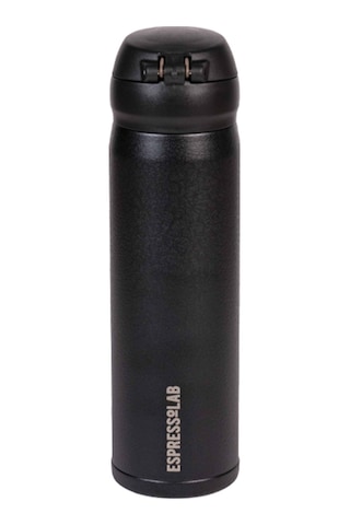 Siyah Dokulu Paslanmaz Çelik Termos 430 ML Kapaklı No:104