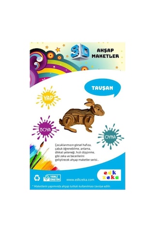 Ahşap Maket Tavşan Boya Ve Fırça