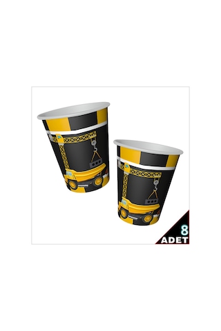 İnşaat Partisi Karton Bardak - 8 Adet