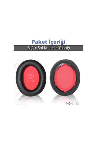 Novstrap Anker Soundcore Life Q10 Q10 Bt İle Uyumlu Kulaklık Pedi Süngeri Yastığı Kırmızı
