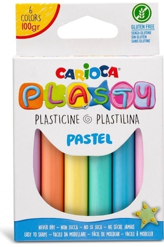 Carioca Pastel Renk Plasty Kurumayan Oyun Hamuru 6 Renk 100 G